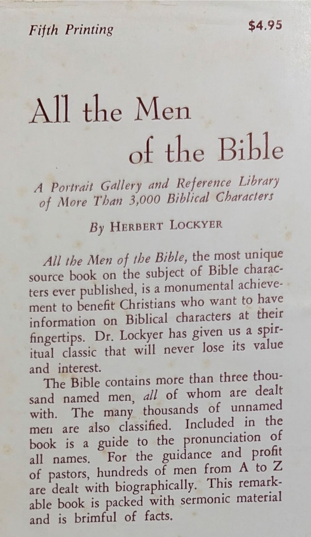 All the Men of the Bible - Herbert Lockyer (Zondervan - Hardcover) book collectible [Barcode 031028080] - Main Image 2