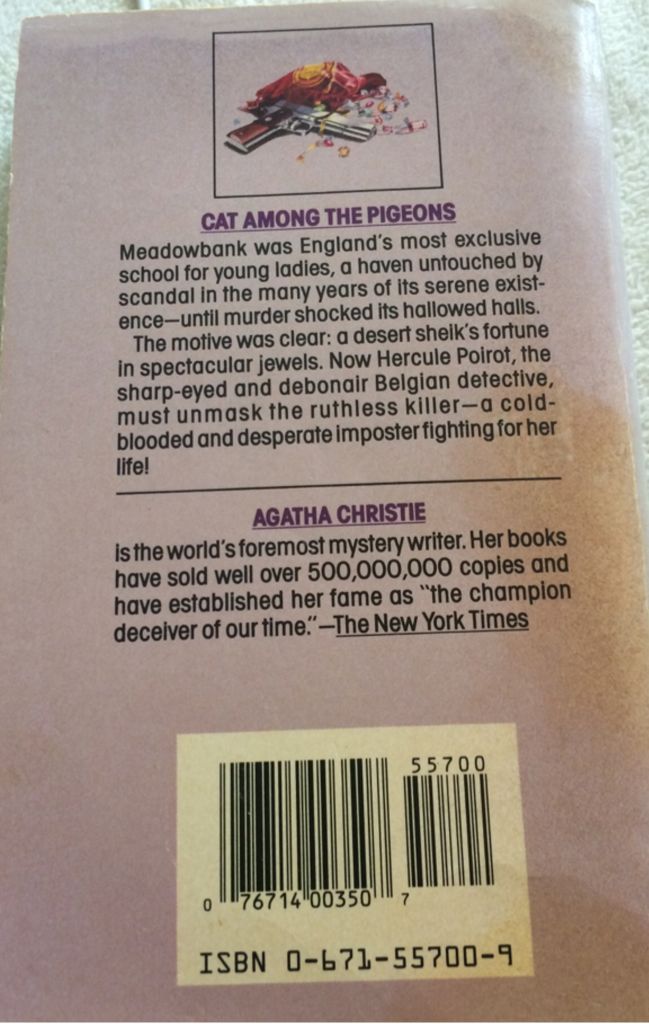 Cat Among The Pigeons - Agatha Christie (Pocket - Paperback) book collectible [Barcode 9780671557003] - Main Image 2