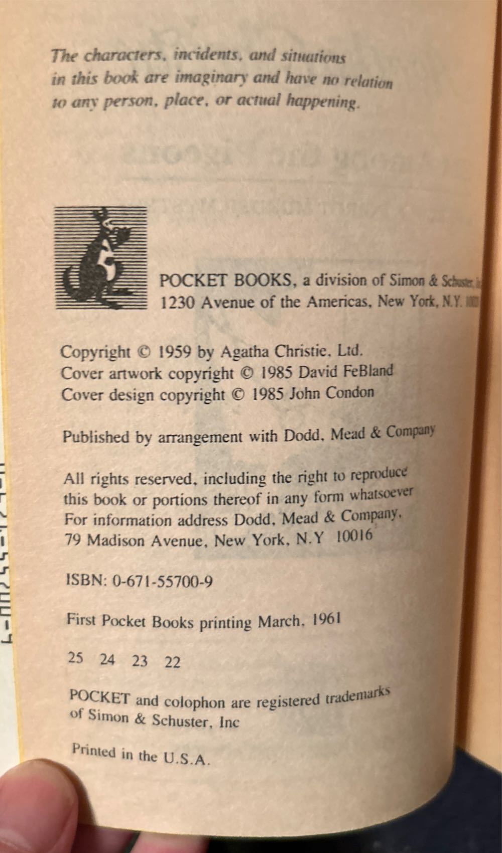 Cat Among The Pigeons - Agatha Christie (Pocket - Paperback) book collectible [Barcode 9780671557003] - Main Image 4