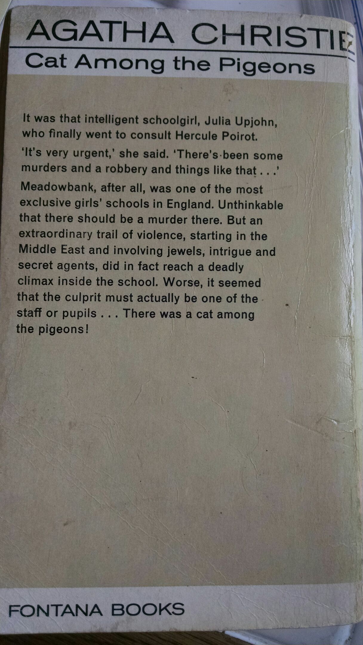 Cat Among The Pigeons - Agatha Christie (Fontana - Paperback) book collectible [Barcode 9780671789206] - Main Image 2