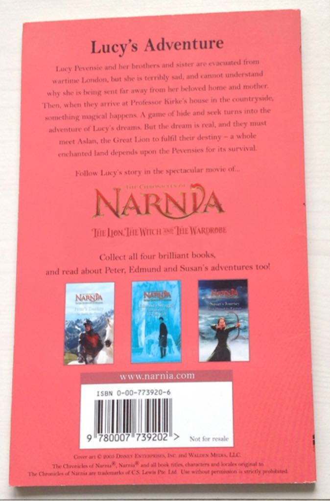 Lucys Adventure: The Quest For Aslan, The Great Lion  (HarperCollins - Paperback) book collectible [Barcode 9780007739202] - Main Image 2