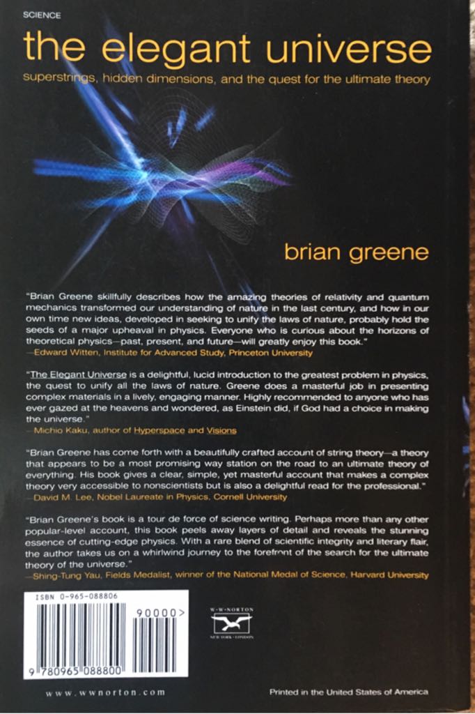 The Elegant Universe - Brian Greene (W. W. Norton - Paperback) book collectible [Barcode 9780965088800] - Main Image 2