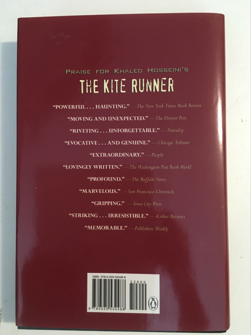 The Kite Runner - Khaled Hosseini (Riverhead Press - Hardcover) book collectible [Barcode 9780525534488] - Main Image 4