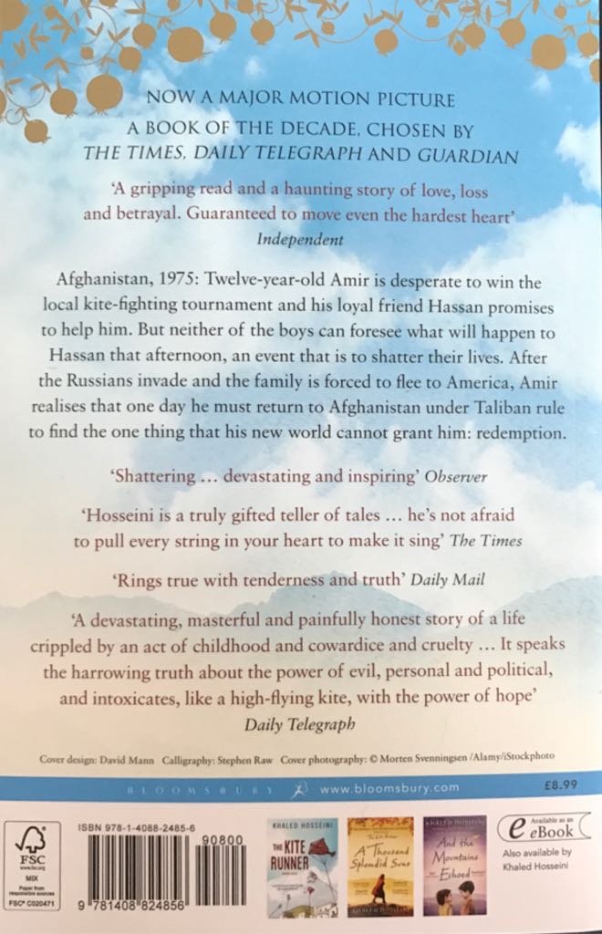The Kite Runner - Hosseini, Khaled (Bloomsbury - Kindle) book collectible [Barcode 9781408824856] - Main Image 2