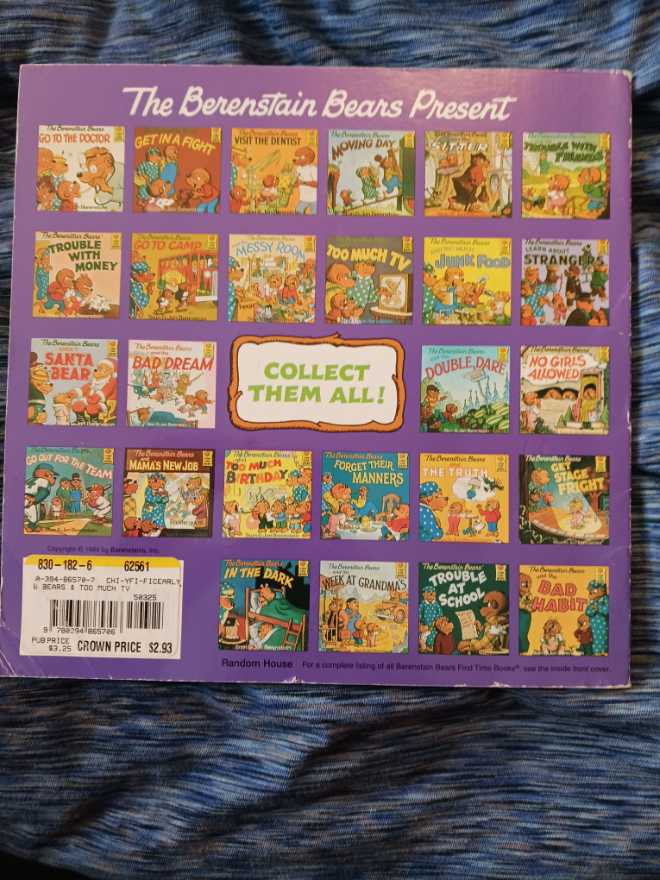 The Berenstain Bears And Too Much TV - Stan & Jan Berenstain book collectible [Barcode 9780394965703] - Main Image 2