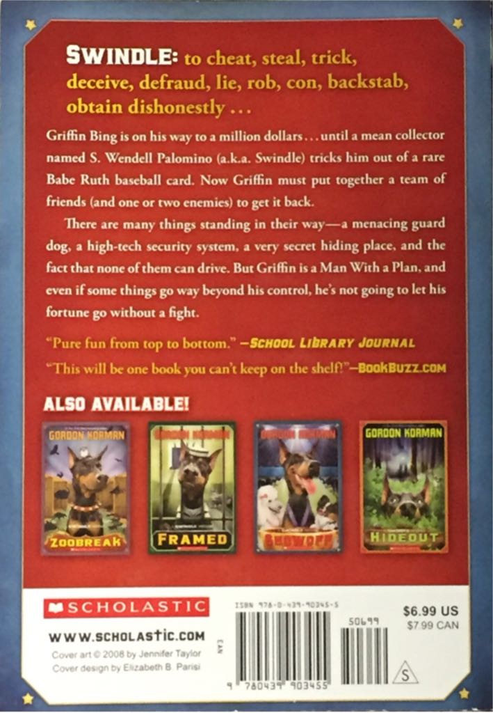 Swindle - Gordon Korman (Scholastic - Paperback) book collectible [Barcode 9780439903455] - Main Image 2