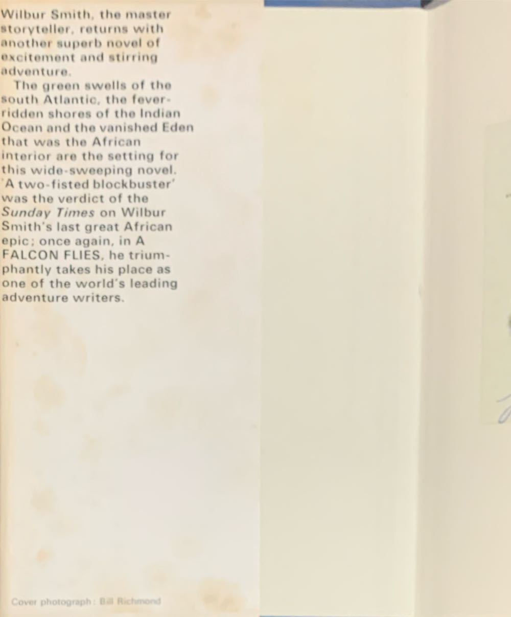 A Falcon Flies - Wilbur Smith (Heinemann - Hardcover) book collectible - Main Image 3