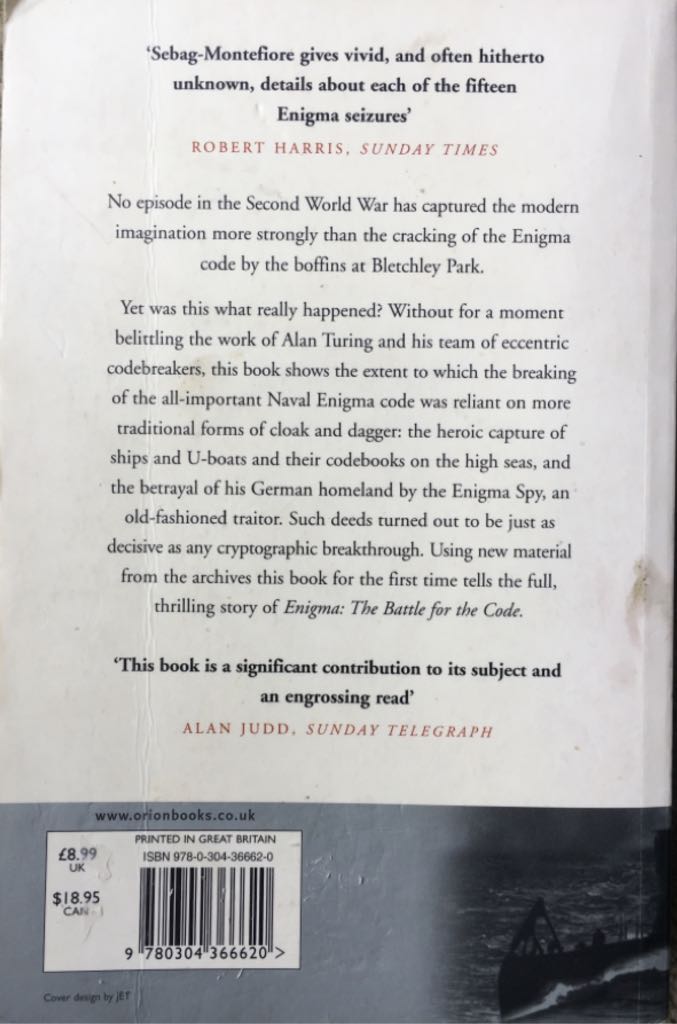 Enigma - Robert Harris (Cassell - Paperback) book collectible [Barcode 9780304366620] - Main Image 2