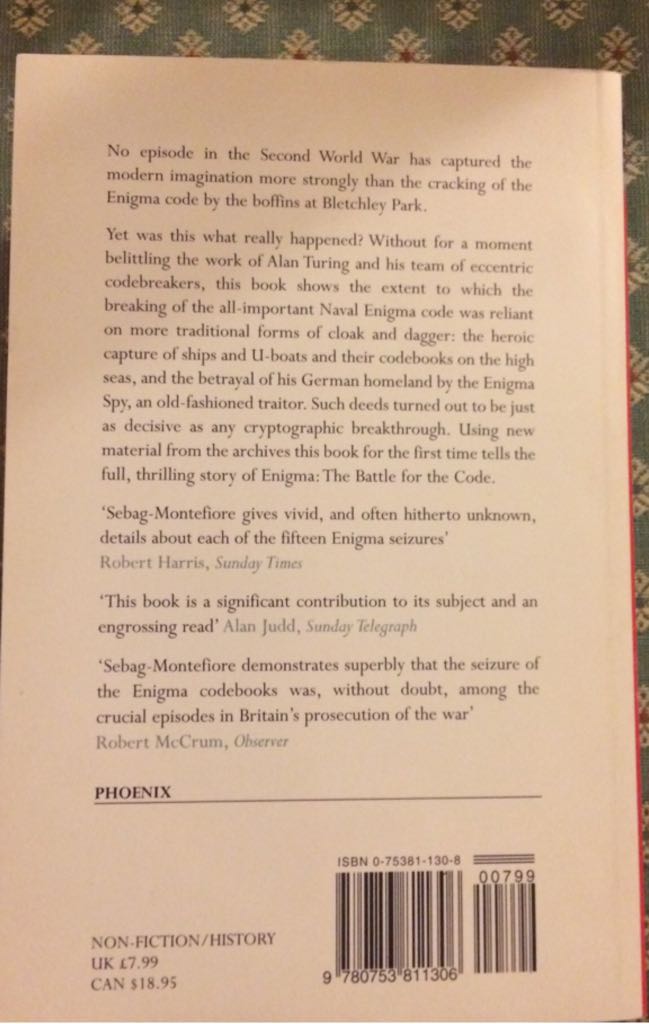 Enigma - Hugh Sebag-Montefiore (Phoenix - Paperback) book collectible [Barcode 9780753811306] - Main Image 2