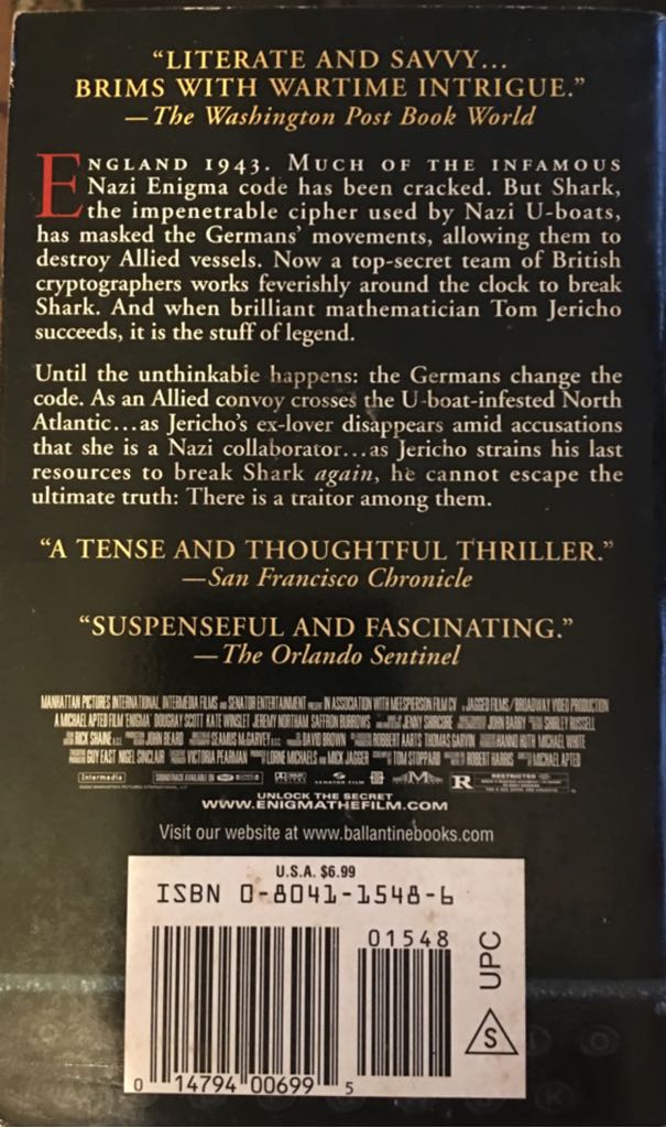 Enigma - Robert Harris (Ivy Books - Paperback) book collectible [Barcode 9780804115483] - Main Image 2