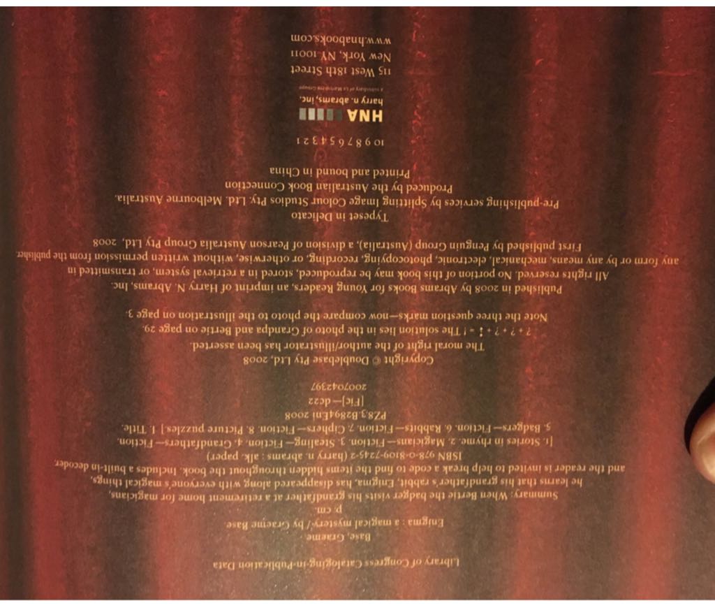 Enigma - Graeme Base (Abrams Books for Young Readers - Hardcover) book collectible [Barcode 9780810972452] - Main Image 2