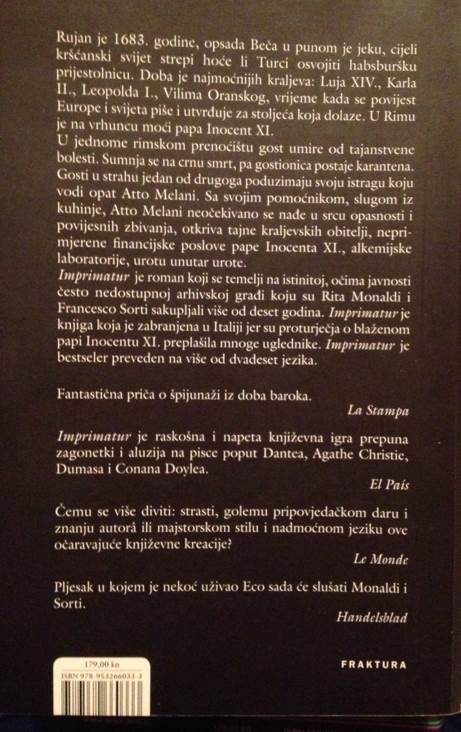 Imprimatur  (Fraktura - Paperback) book collectible [Barcode 9789532660333] - Main Image 2