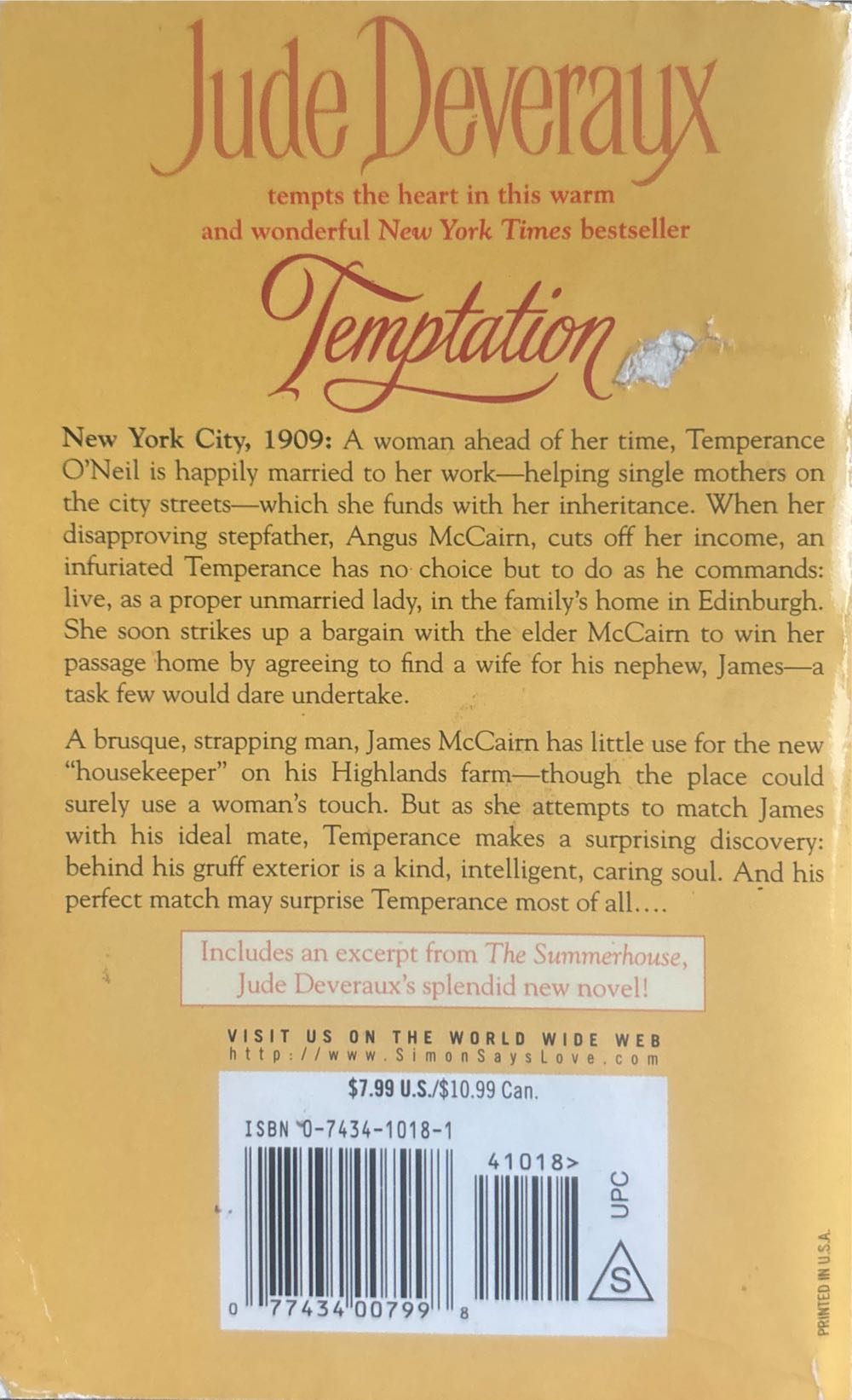Temptation - Jude Deveraux (A Pocket Book - Paperback) book collectible [Barcode 9780743410182] - Main Image 2
