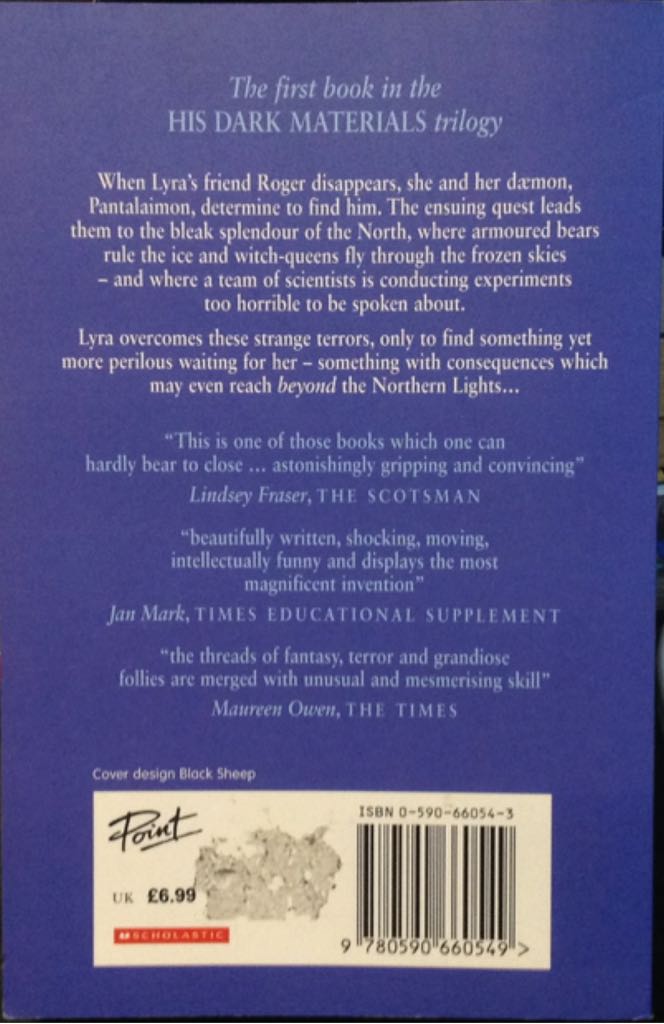 Northern Lights - Philip Pullman (Point - Paperback) book collectible [Barcode 9780590660549] - Main Image 2