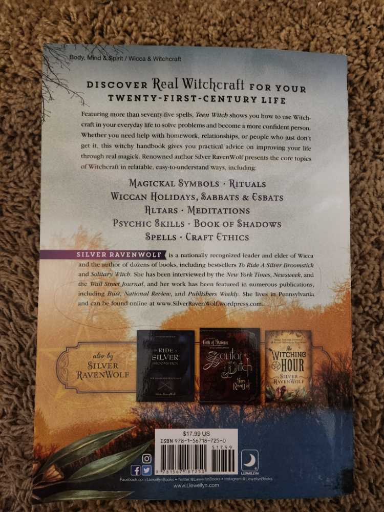 Teen Witch - Silver Ravenwolf (Paperback) book collectible [Barcode 9781567187250] - Main Image 3