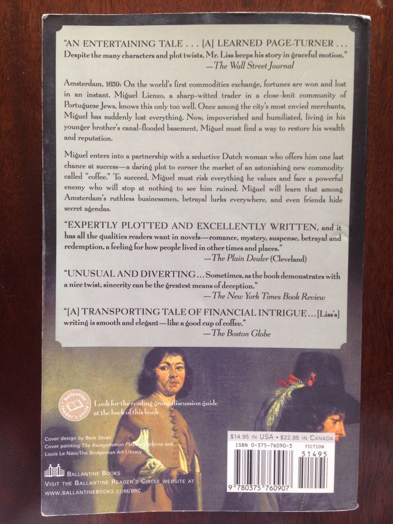 Coffee Trader, The - David Liss (Ballantine Books - Paperback) book collectible [Barcode 9780375760907] - Main Image 2