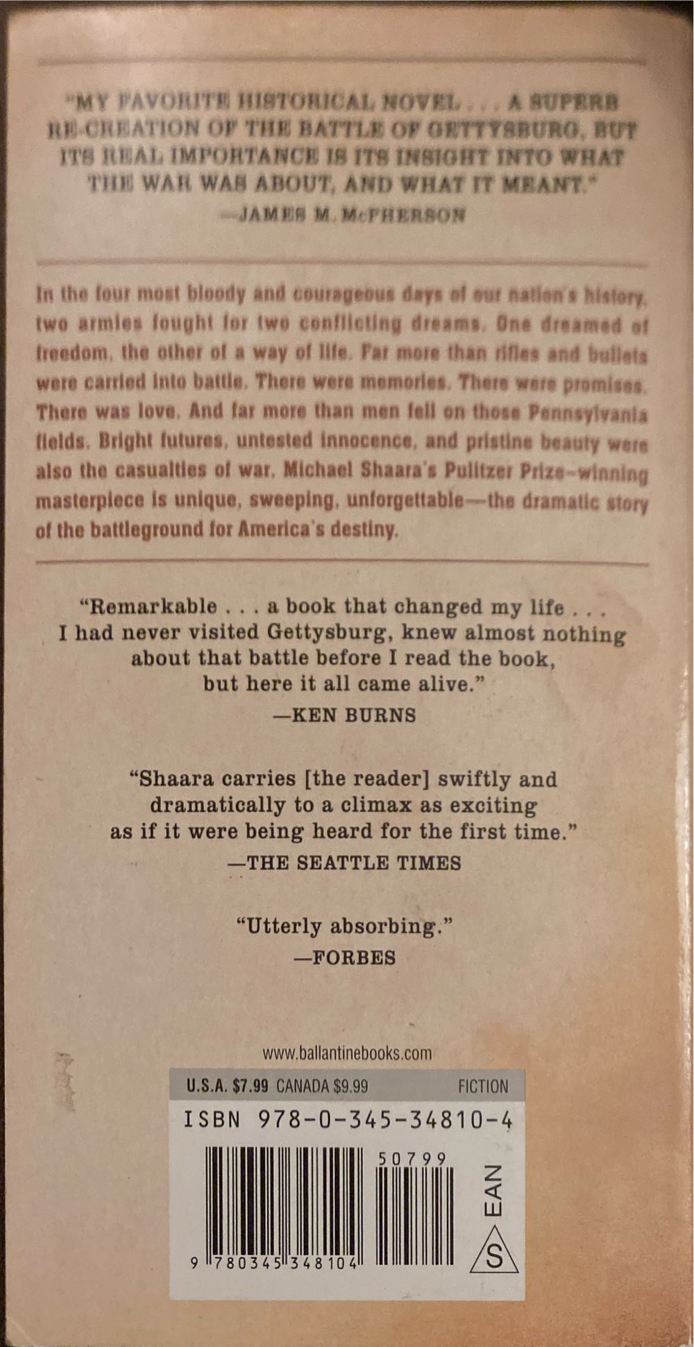 The Killer Angels - Michael Shaara (Ballantine Books - Paperback) book collectible [Barcode 9780345348104] - Main Image 4