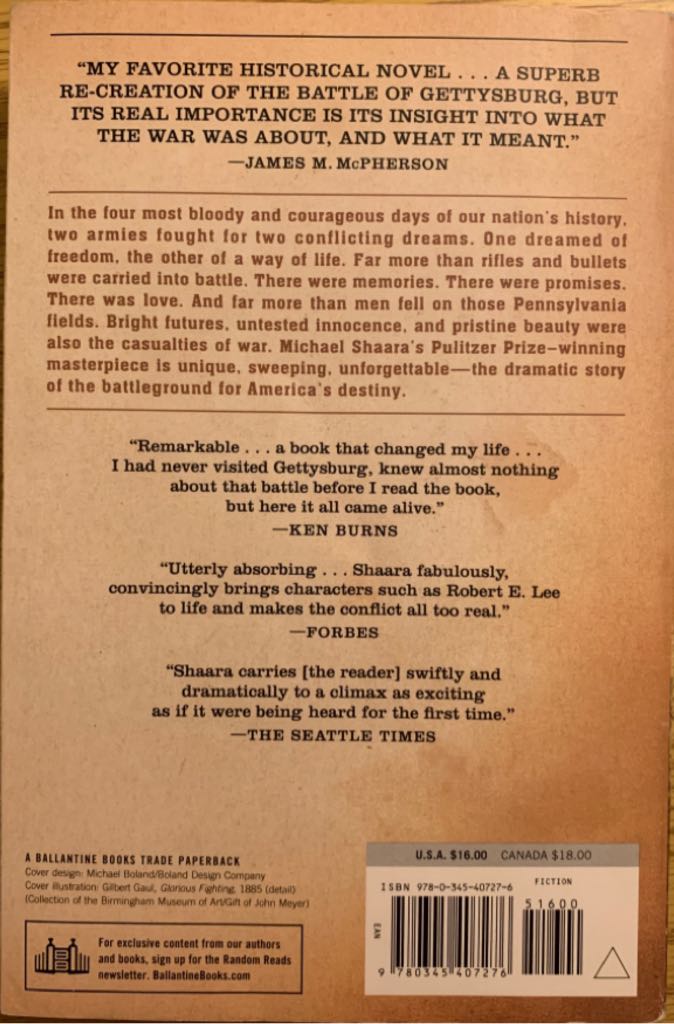 The Killer Angels - Michael Shaara (Ballantine Books - Trade Paperback) book collectible [Barcode 9780345407276] - Main Image 2