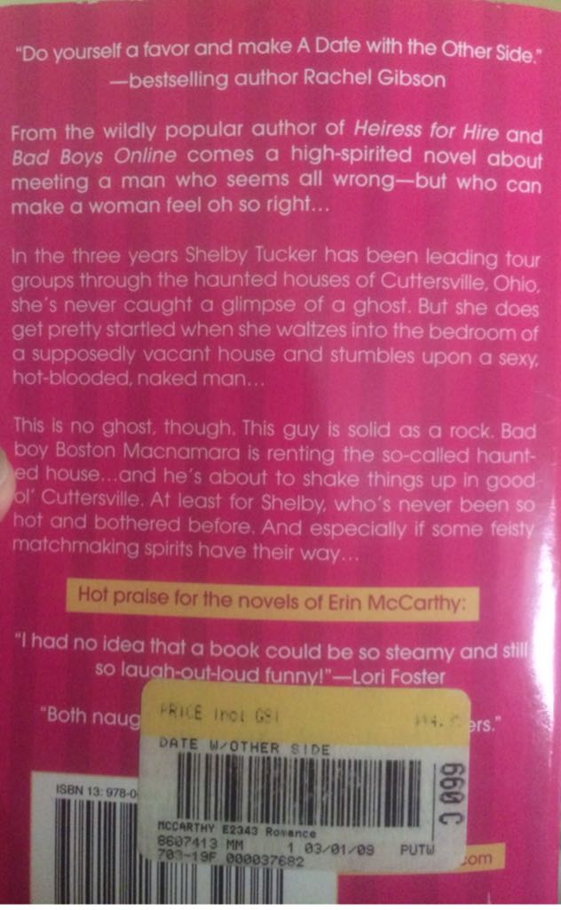 A Date With The Other Side - Erin McCarthy (Berkley Sensation - Paperback) book collectible [Barcode 9780425213988] - Main Image 2