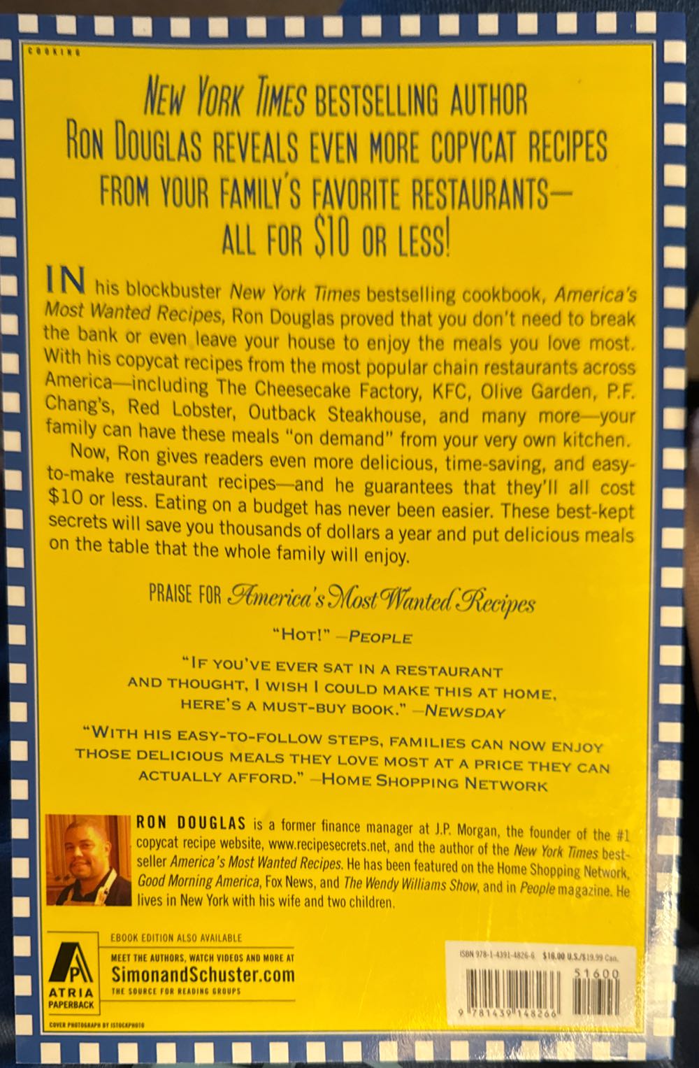 * Cookbook: America’s Most Wanted Recipes: 2 (More Of) - Ron Douglas (Atria Paperback - Trade Paperback) book collectible [Barcode 9781439148266] - Main Image 4