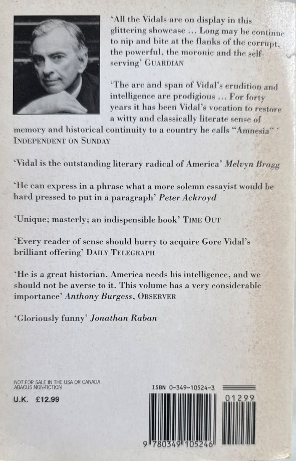 United States - Gore Vidal (Little, Brown (UK) - Paperback) book collectible [Barcode 9780349105246] - Main Image 2