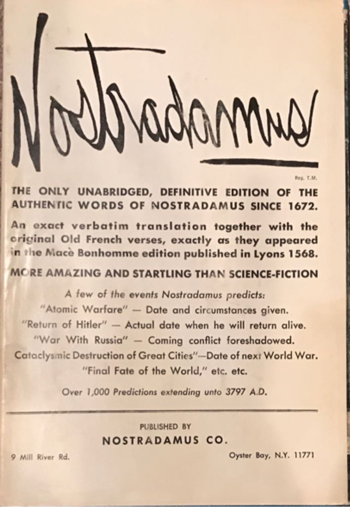 The Complete Prophecies Of Nostradamus - C Roberts (Nostradamus CO. - Hardcover) book collectible - Main Image 2
