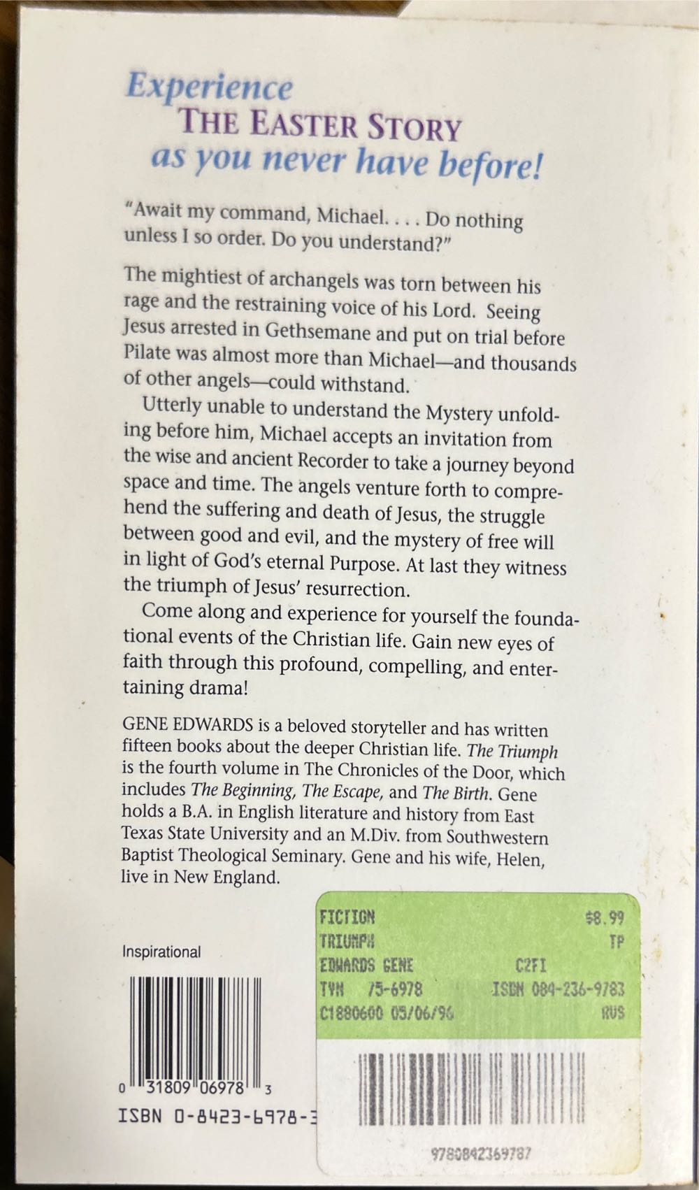 CHRONICLES Of The Door: The Triumph - Gene Edwards (Tyndale House Publishers, Inc. - Paperback) book collectible [Barcode 9780842369787] - Main Image 2