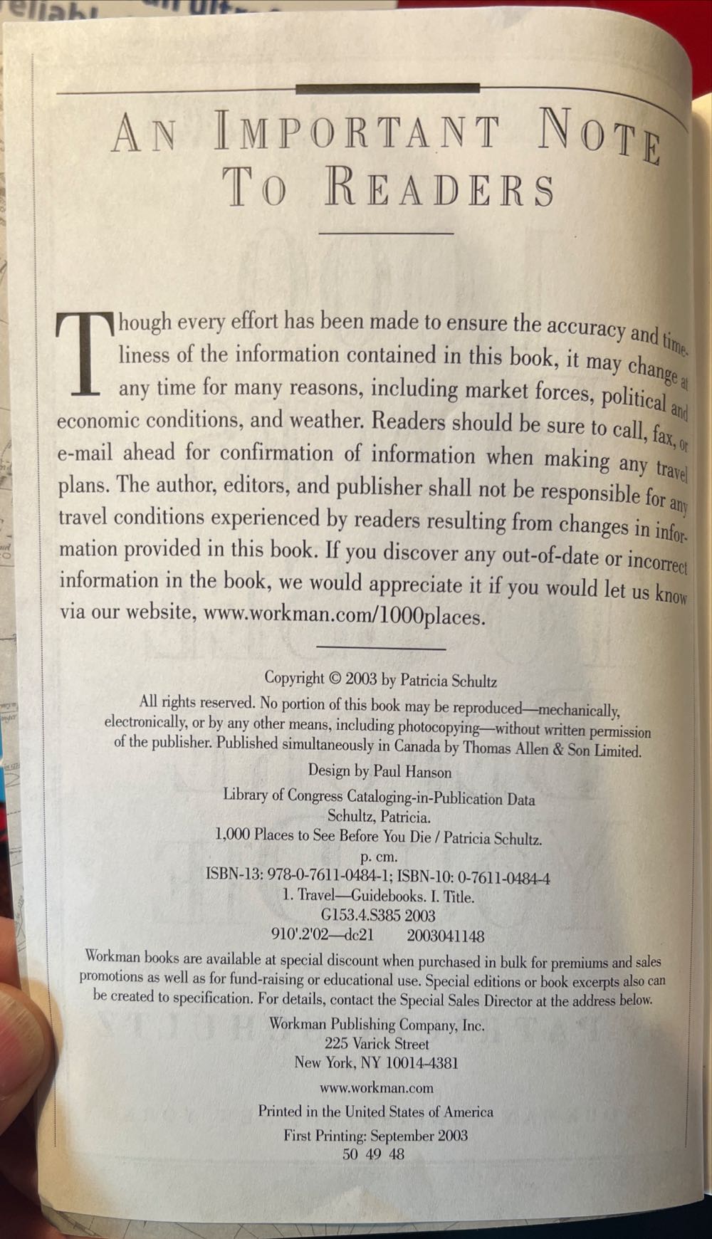 1,000 Places To See Before You Die - Patricia Schultz (Workman Publishing Company (July 1, 2015) - Paperback) book collectible [Barcode 9780761104841] - Main Image 3