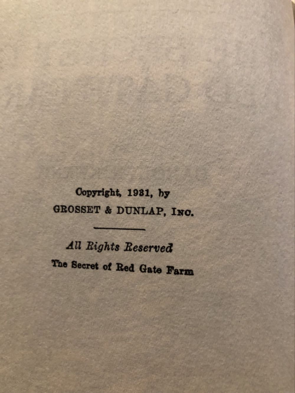 The Secret Of Red Gate Farm - Carolyn Keene (Grosset  & Dunlap - Hardcover) book collectible - Main Image 2