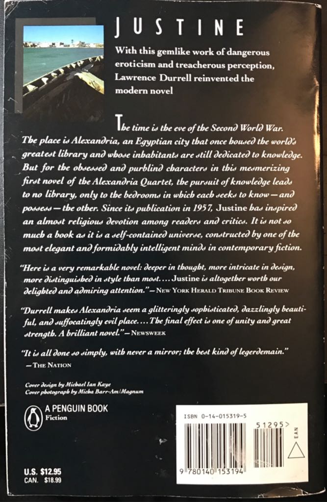 Justine - Lawrence Durrell (Penguin Group - Paperback) book collectible [Barcode 9780140153194] - Main Image 2