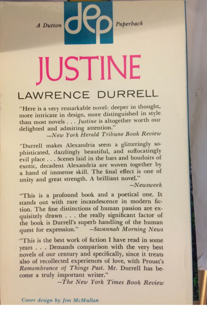 Justine - Lawrence Durrell (A Dutton Paperback) book collectible [Barcode 9780525470809] - Main Image 2