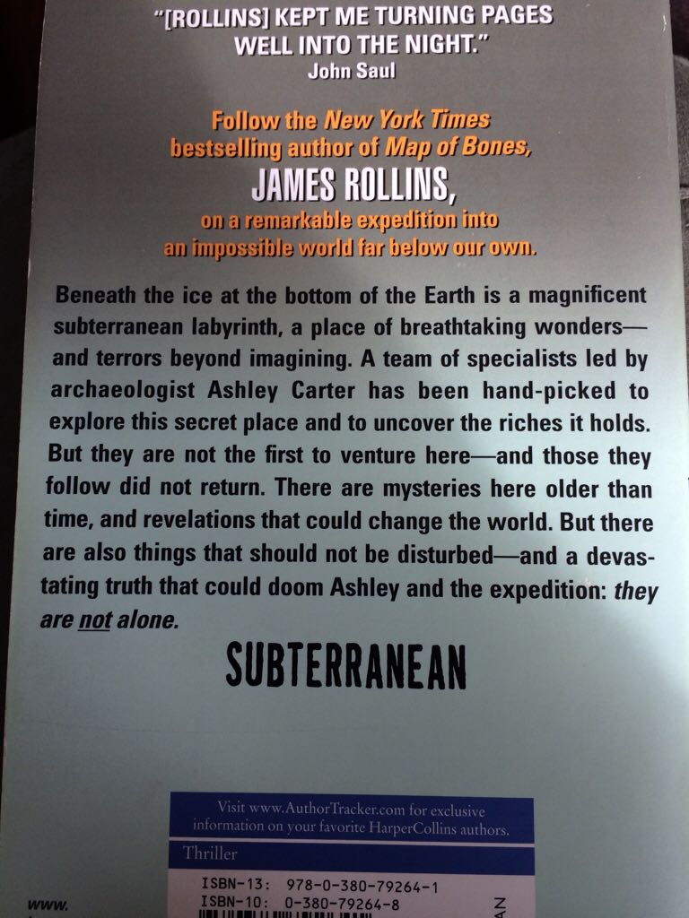 Subterranean - James Rollins (Harper - Paperback) book collectible [Barcode 9780380792641] - Main Image 2