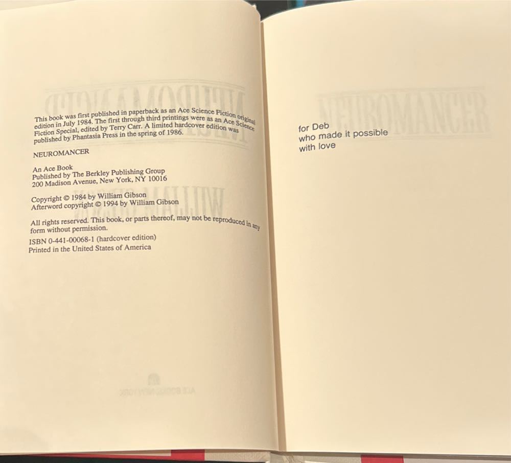Neuromancer - William Gibson (Ace Books - Hardcover) book collectible [Barcode 9780441000685] - Main Image 4