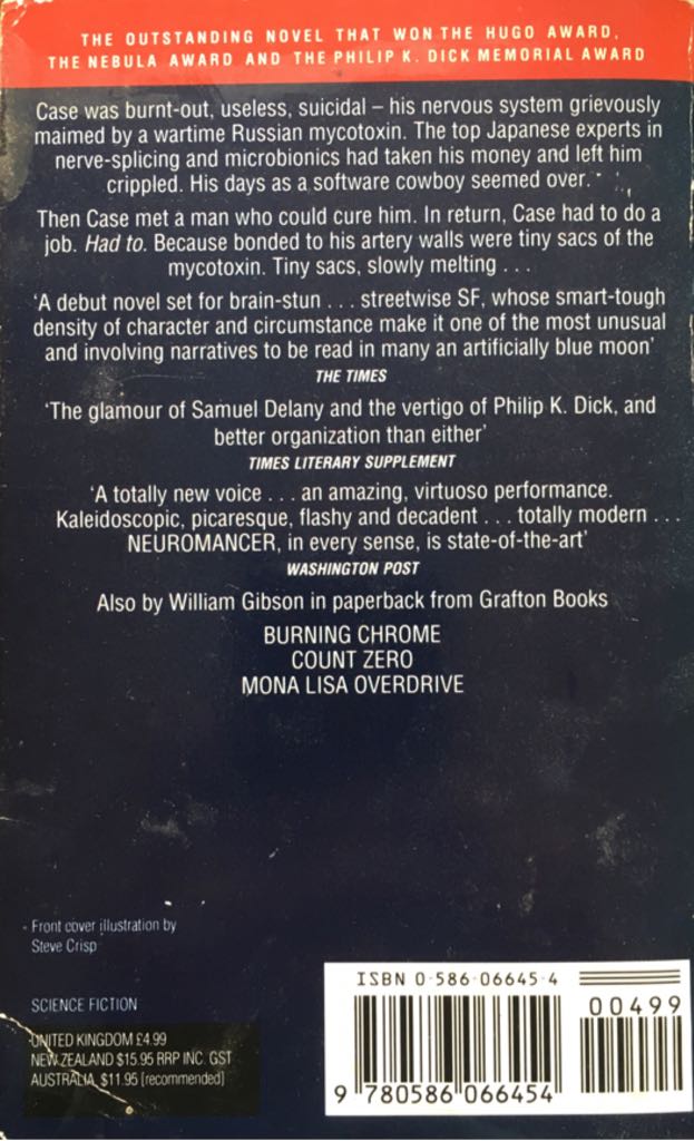 Neuromancer - William Gibson (HarperCollins Grafton - Paperback) book collectible [Barcode 9780586066454] - Main Image 2