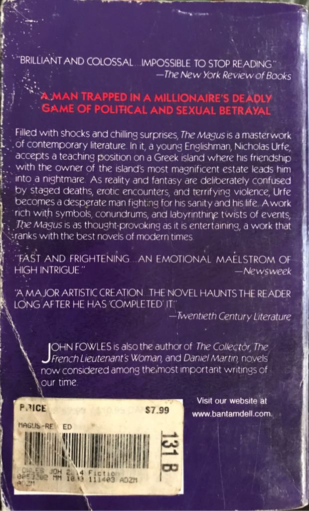 The Magus - John Fowles (Dell - Paperback) book collectible [Barcode 9780440351627] - Main Image 2