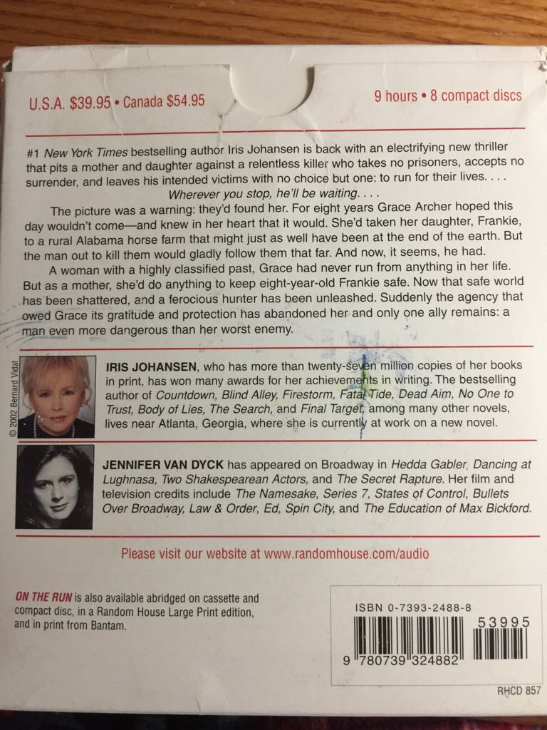 On The Run - Iris Johansen (Random House - Audiobook) book collectible [Barcode 9780739324882] - Main Image 2