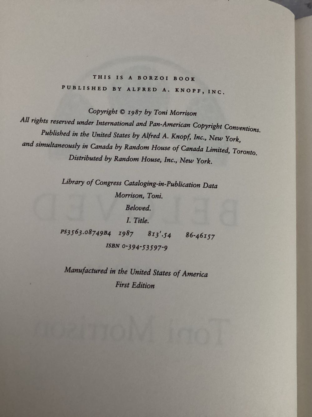 Beloved - Toni Morrison (Alfred A Knopf - Audiobook) book collectible [Barcode 9780375704147] - Main Image 2