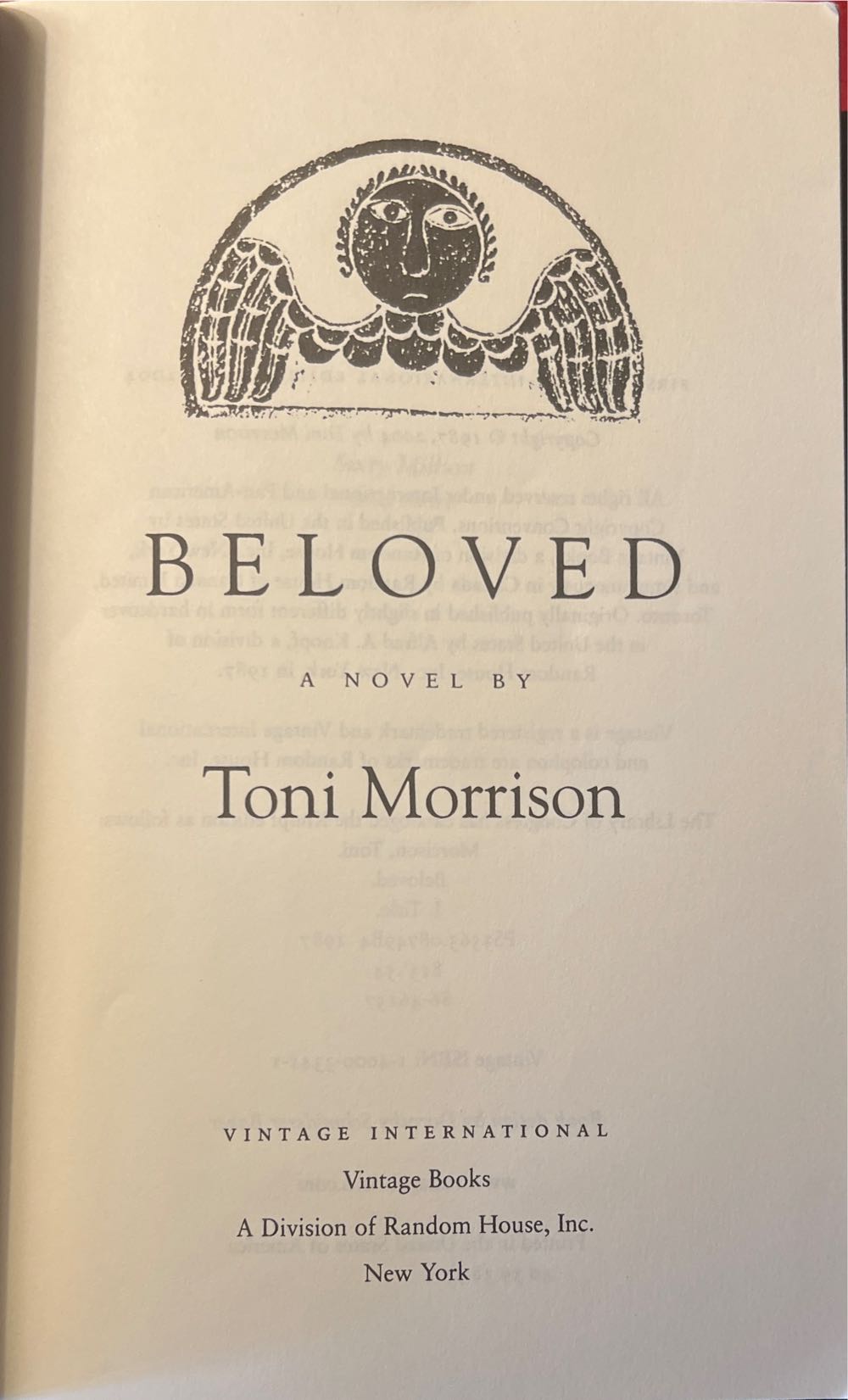 Beloved - Toni Morrison (Vintage International - Paperback) book collectible [Barcode 9781400033416] - Main Image 3