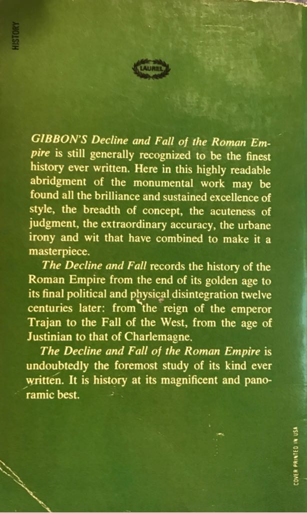 The Decline And Fall Of The Roman Empire - Edward Gibbon (Dell Publishing Co, Inc - Paperback) book collectible [Barcode 9780440318798] - Main Image 2