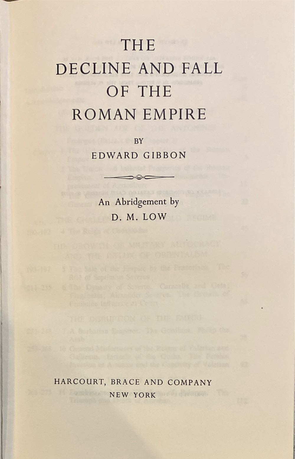 The Decline And Fall Of The Roman Empire - Edward Gibbon (Harcourt, Brace and Company - Hardcover) book collectible - Main Image 2