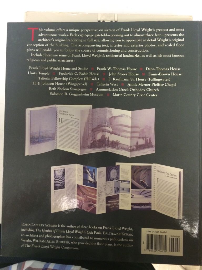 Frank Lloyd Wright: A Gatefold Portfolio - Robin Langley Sommer (Barnes & Noble - Hardcover) book collectible [Barcode 9780760704639] - Main Image 2