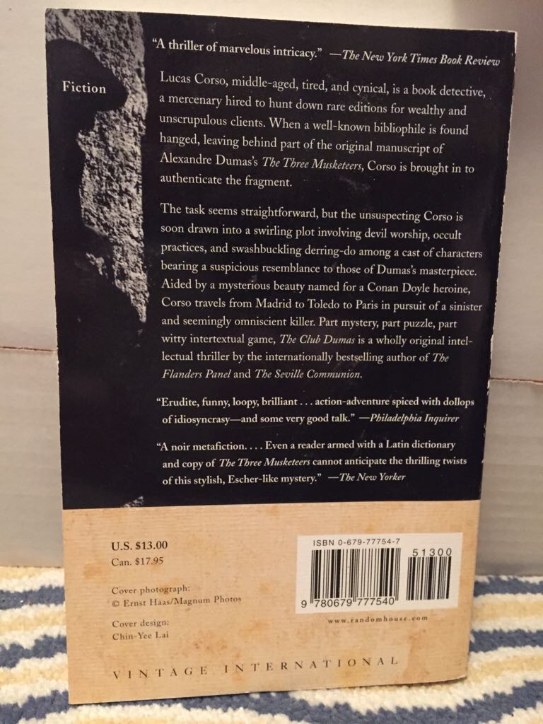 The Club Dumas - Arturo Perez-Reverte (Vintage Books - Trade Paperback) book collectible [Barcode 9780679777540] - Main Image 2