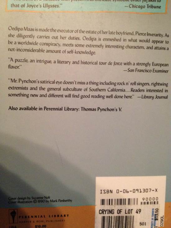 The Crying of Lot 49 - Thomas Pynchon (Harper Perennial - Paperback) book collectible [Barcode 9780060913076] - Main Image 2