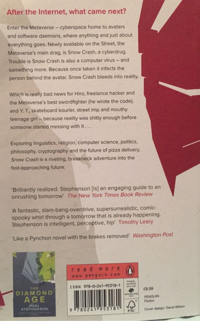 Snow Crash - Stephenson (Penguin - Paperback) book collectible [Barcode 9780241953181] - Main Image 2