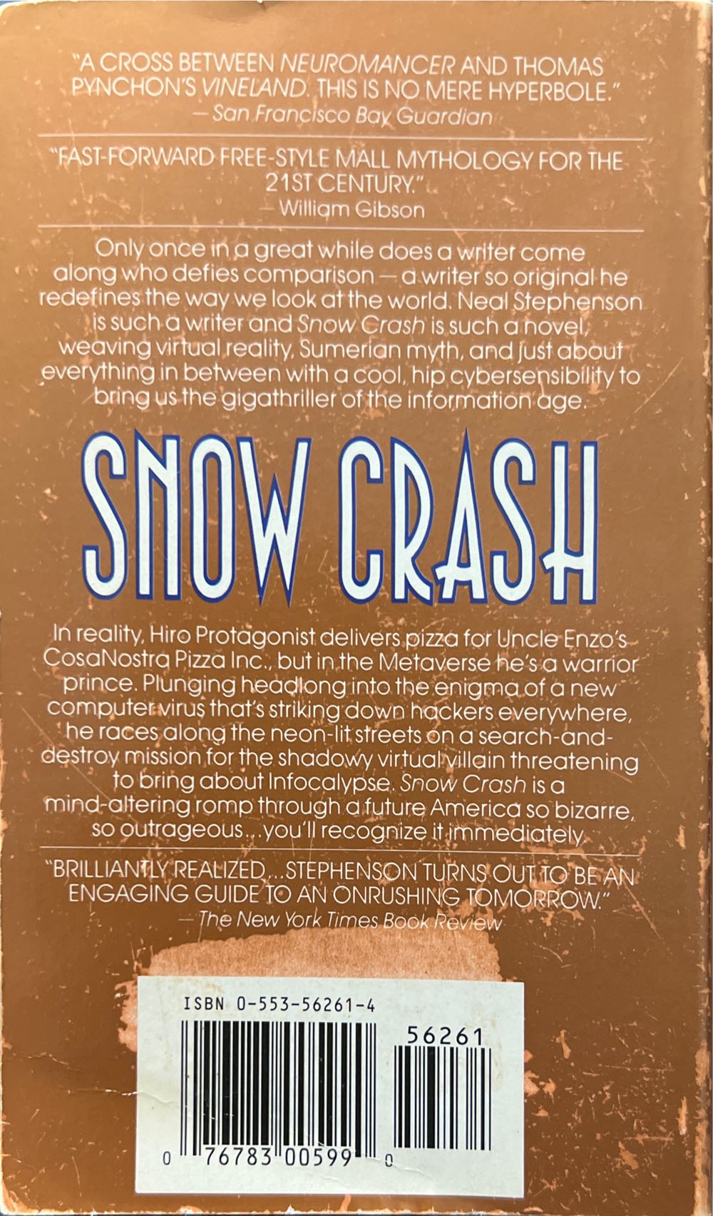 Snow Crash - Neal Stephenson (Spectra Science Fiction - Paperback) book collectible [Barcode 9780553562613] - Main Image 2