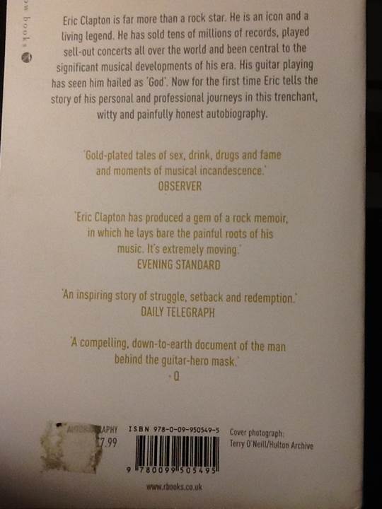 Eric Clapton - Eric Clapton (Arrow - Paperback) book collectible [Barcode 9780099505495] - Main Image 2