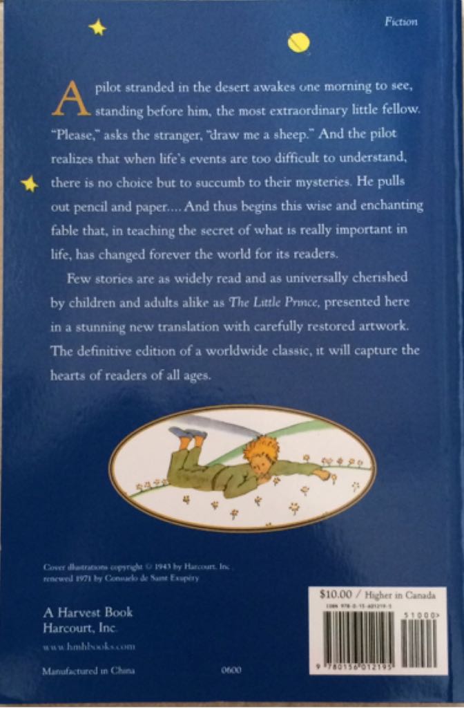 The Little Prince - Antoine de Saint-Exupéry (Harcourt - Paperback) book collectible [Barcode 9780156012195] - Main Image 2