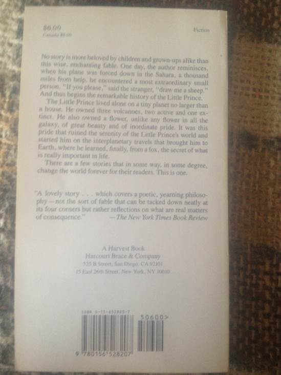 The Little Prince - Antoine De Saint-Exupery (A Harvest/HBJ Book - Hardcover) book collectible [Barcode 9780156528207] - Main Image 2