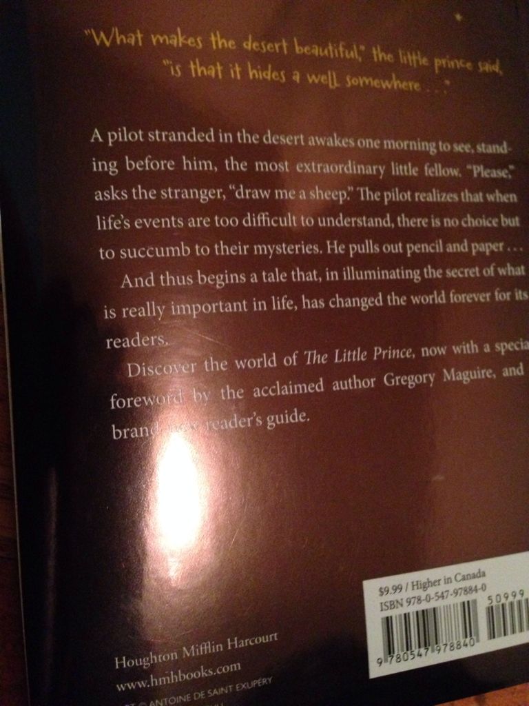 Little Prince, The - Antoine de Saint-Exupéry (Houghton Mifflin Harcourt - Paperback) book collectible [Barcode 9780547978840] - Main Image 2