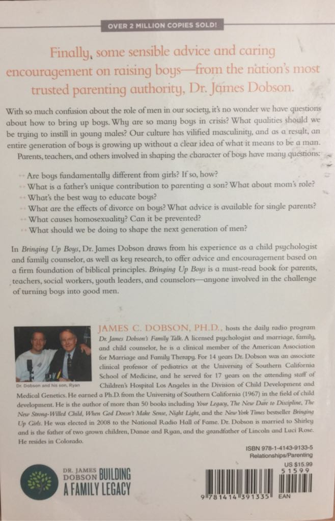Bringing Up Boys - James Dobson (Tyndale Momentum - Paperback) book collectible [Barcode 9781414391335] - Main Image 2